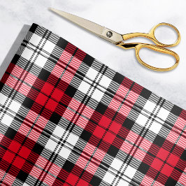 Papel De Presente Rustic Red Black and White Tartan Plaid Holiday