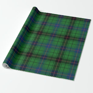 Papel De Presente Rustic Tartan Davidson Xadrez Verde Azul Preto