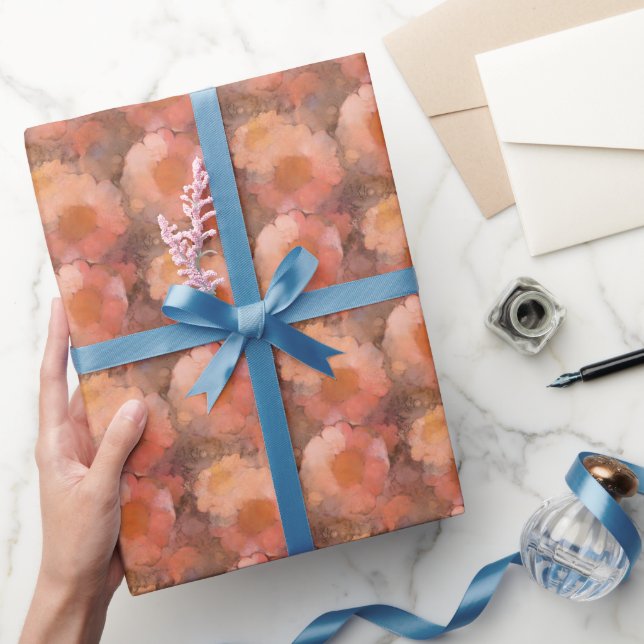 Papel De Presente Rustic Watercolor Daisy Floral Pattern (Presentear)