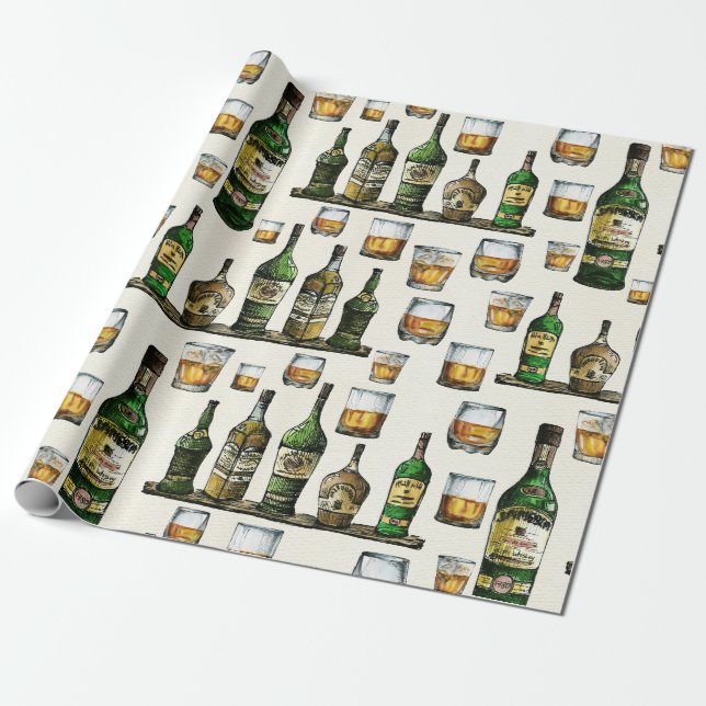 Papel De Presente Rustic Whiskey (Desenrolado)