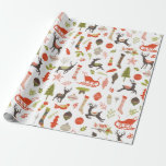 Papel De Presente Rustic Woodland Christmas Deer and Nature Standard<br><div class="desc">Povoados russos com ornamentos,  estoques e diversos elementos florais e naturais.</div>