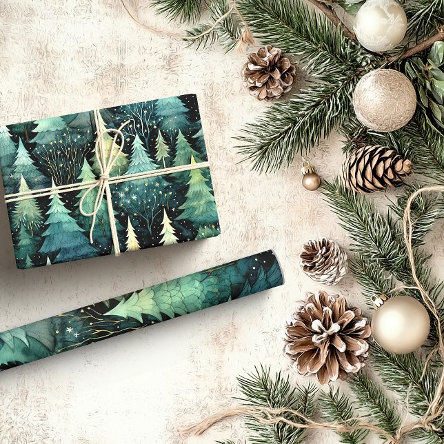 Papel De Presente Rustic Woodland Natal (Rustic Woodland Wrapping Paper)