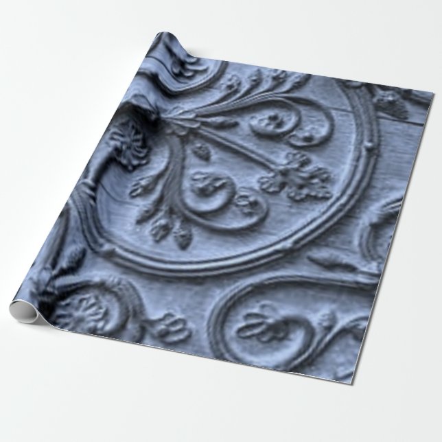 Papel De Presente Rústica Mão-de-Obra com Olho de Rolagem em Fundo A (Desenrolado)