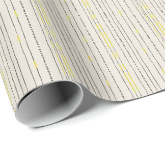 Papel De Presente Rústico boêmio Linhas contemporâneas pontos minima