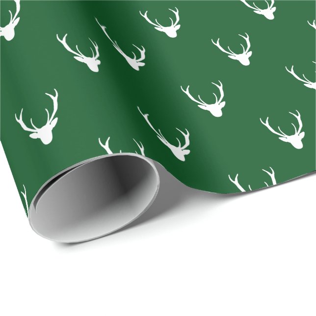 Papel De Presente Rústico Moderno Chifre de Rena Natal Férias (Ponta do rolo)