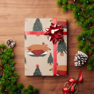 Papel De Presente Rusty, a árvore de Natal dormindo