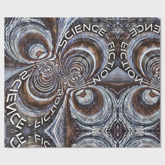 Papel De Presente Rusty Fractal Science Fiction (Aberto)