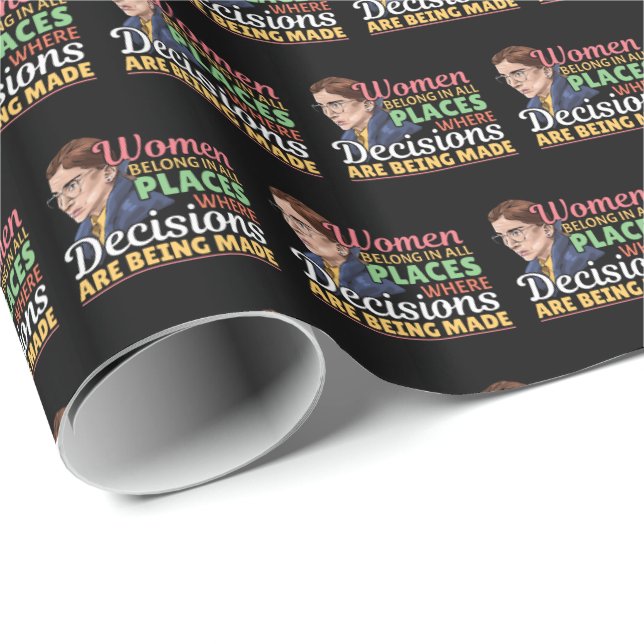 Papel De Presente Ruth Bader Ginsburg Juiz Feminista (Ponta do rolo)