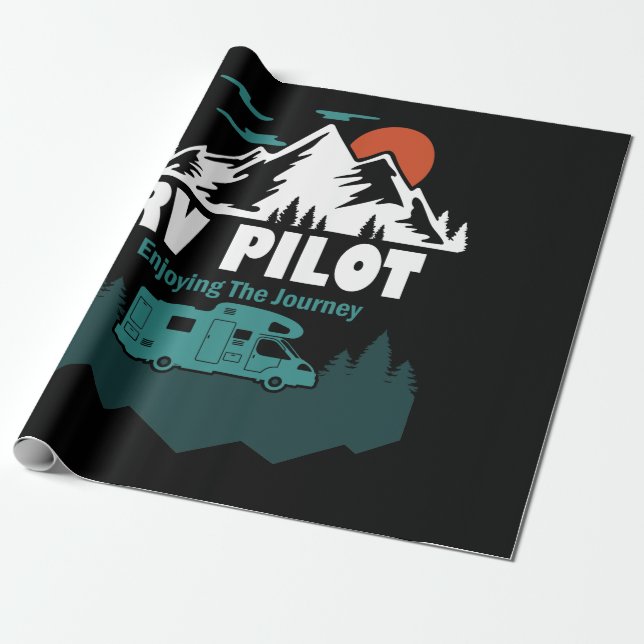 Papel De Presente RV Pilot Camping Motorhome Travel Vacation Gift (Desenrolado)