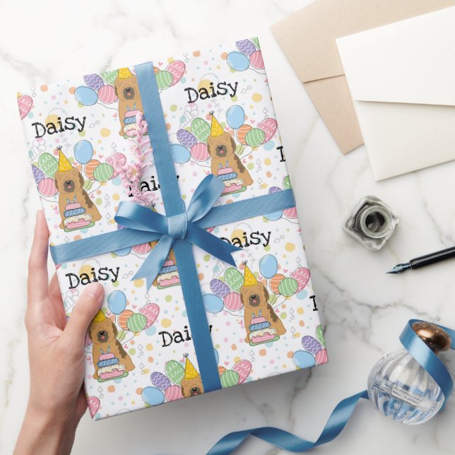 Papel De Presente Sable Tibetan Terrier Dog Birthday (Presentear)