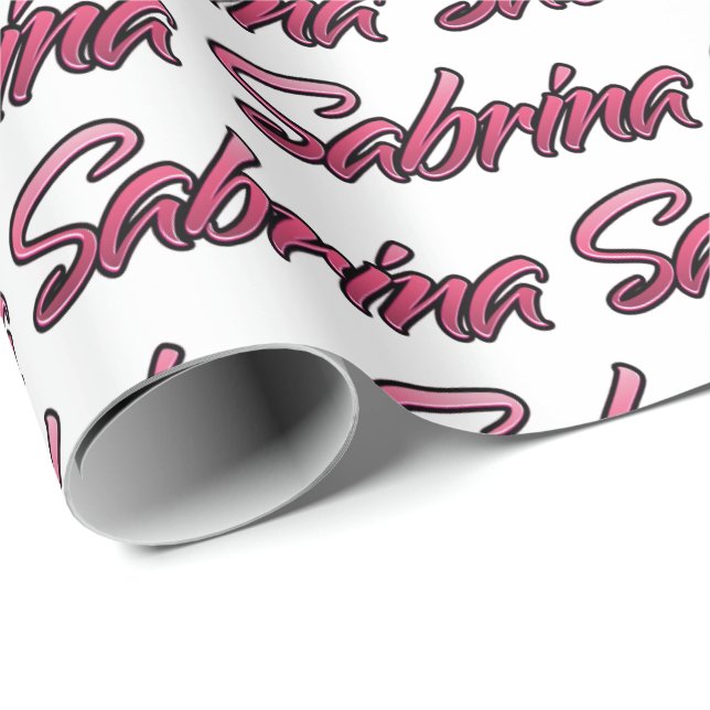 Papel De Presente Sabrina faded pink personalisiertes Geschenkpapier (Ponta do rolo)