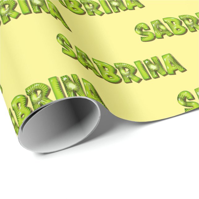 Papel De Presente Sabrina Kiwi Fruit Geschenk papier Geschenkpapier (Ponta do rolo)