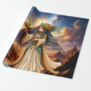 Papel De Presente Sacerdotisa Celestial da Pirâmide Dourada.
