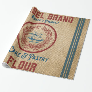 Papel De Presente Saco da farinha da pastelaria do bolo do vintage