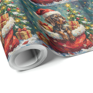 Papel De Presente Saco de Natal do Pointer Alemão de Cabelo Curto