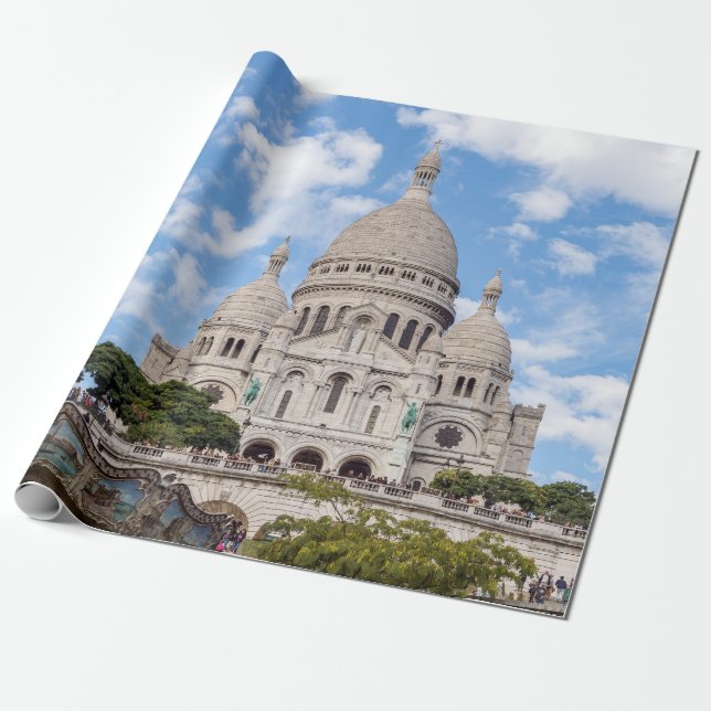 Papel De Presente Sacre Coeur em Montmartre hill - Paris, França (Desenrolado)