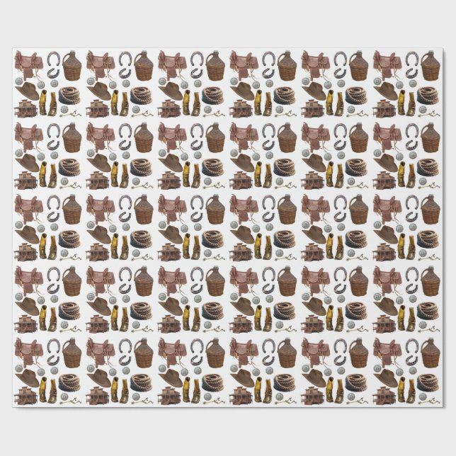 Papel De Presente Saddle Boots HORSE SHOES cowboy clipART  (Aberto)