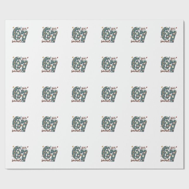Papel De Presente Safado Bonito Seis Sete 67 Brainrot Natal (Aberto)
