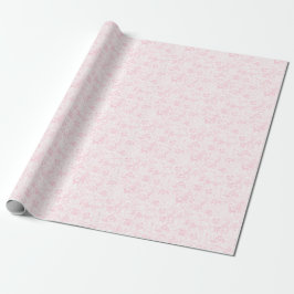 Papel De Presente Safari Animais Rosa Toile De Jouy