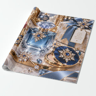 Papel De Presente Safira Luxo Beleza de Natal