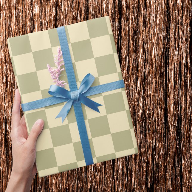 Papel De Presente Sage Checkerboard (Criador carregado)