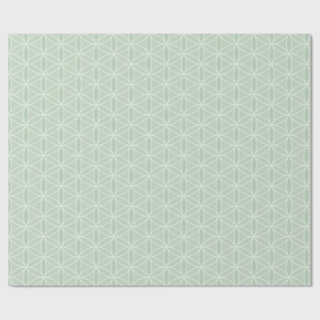 Papel De Presente Sage Green Flower of Life Wrappaper (Aberto)