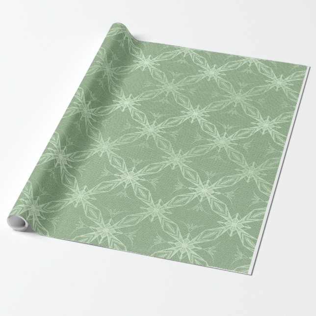 Papel De Presente Sage verde w.padrão (Desenrolado)