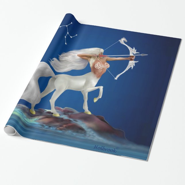 Papel De Presente Sagitário Místico (Desenrolado)