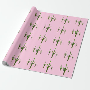 Papel De Presente Saguaro Cactus Green Pink