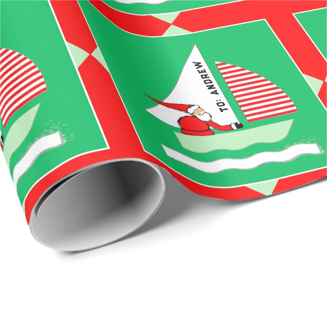 Papel De Presente Sailing Christmas Gift (Ponta do rolo)