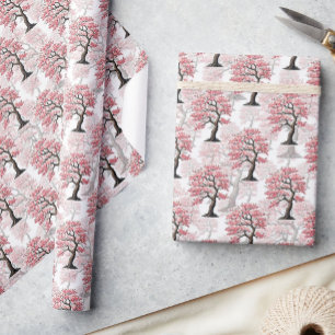 Papel De Presente Sakura Pink Chersom Tree Design