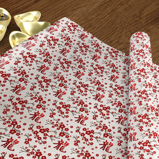 Papel De Presente Sakura Tree Blossom e Símbolo do dragão