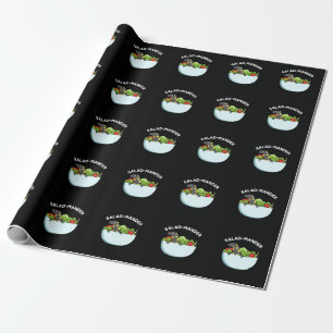 Papel De Presente Salada Engraçada Salamander Animal Pun Dark BG