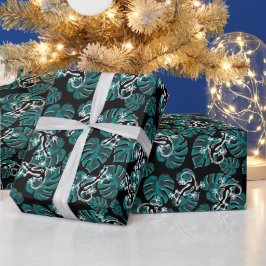 Papel De Presente Salamander e Green Leaf Pattern