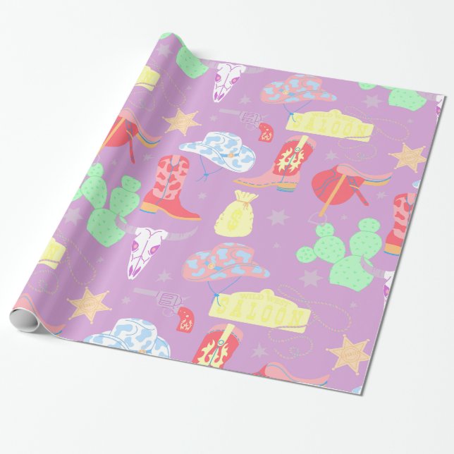 Papel De Presente salão oeste selvagem da pastel (Desenrolado)