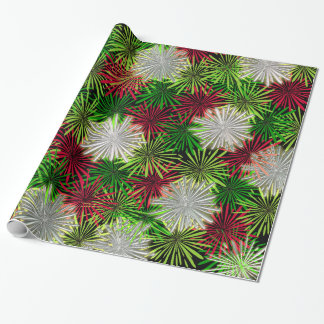Papel De Presente Salas de Natal - Vermelho, Verde e Branco