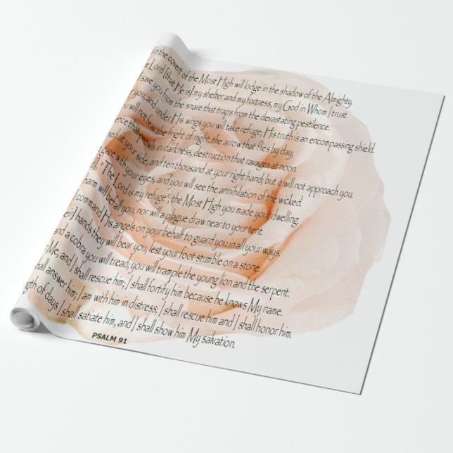 Papel De Presente Salmo 91 O Senhor é o meu refúgio (Desenrolado)