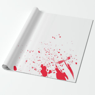 Papel De Presente Salpico de Sangue Vermelho