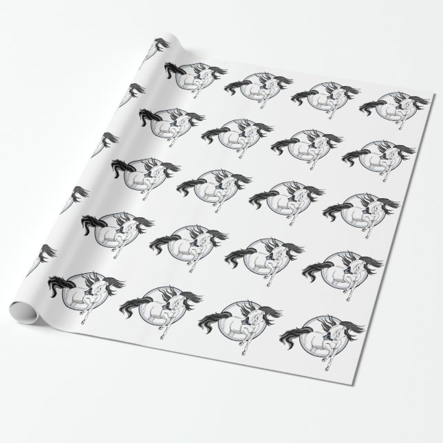 Papel De Presente Saltando Para Fora ~ Cavalo e borboleta (Desenrolado)