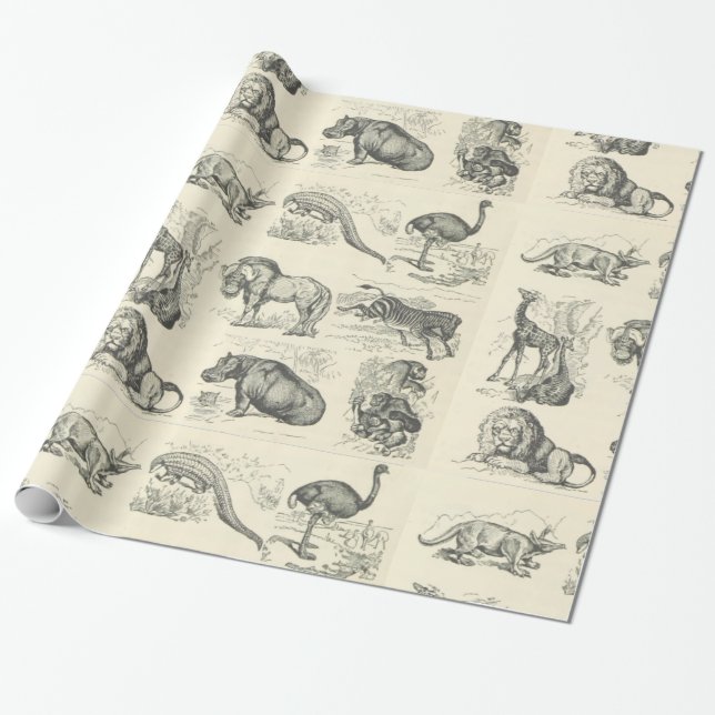 Papel De Presente Salve nossos incríveis animais africanos (Desenrolado)