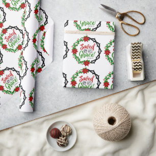 Papel De Presente Salvo por Sua Graça Terra de Natal