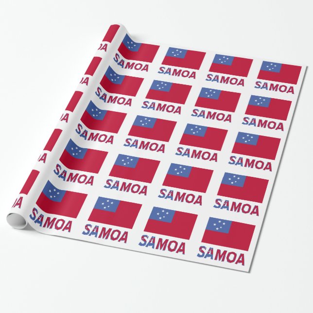 Papel De Presente Samoa e Samoan Flag (Desenrolado)