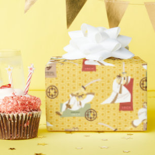 Papel De Presente Samurai Jack Sword Possui Padrão de Arte de Caráte