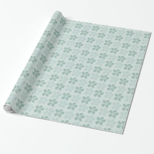 Papel De Presente Sangue Floral Azul Verde Mint