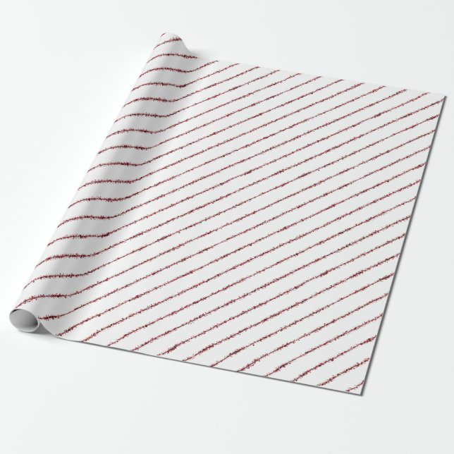 Papel De Presente Sangue Red Splatter Pinstripes (Desenrolado)