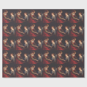 Papel De Presente Santa Cecília e um Anjo por Orazio Gentileschi