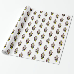 Papel De Presente Santa Claus Jogando Saxofone