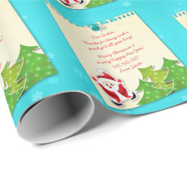 Papel De Presente Santa Claus - Letra do Natal dos Papais noeis