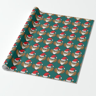 Papel De Presente Santa Claus Owl