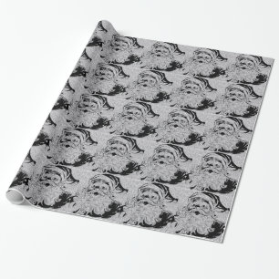 Papel De Presente Santa Clause Silver Sparkles